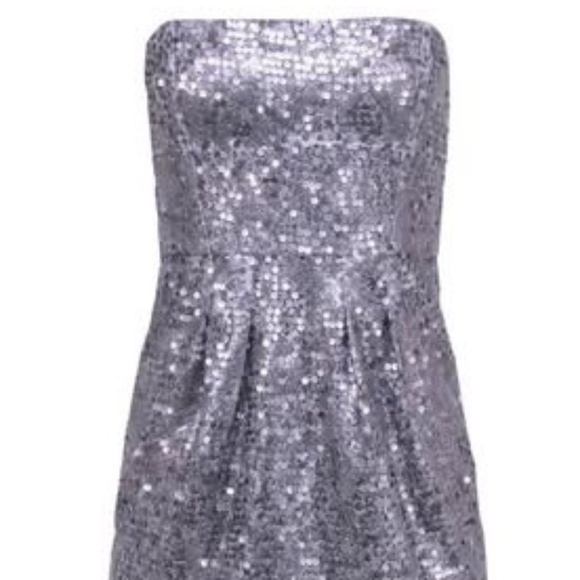 BCBG Maxazria Carole Lilac Mist Metallic All Over Sequin Strapless Dress - Size - Picture 1 of 3